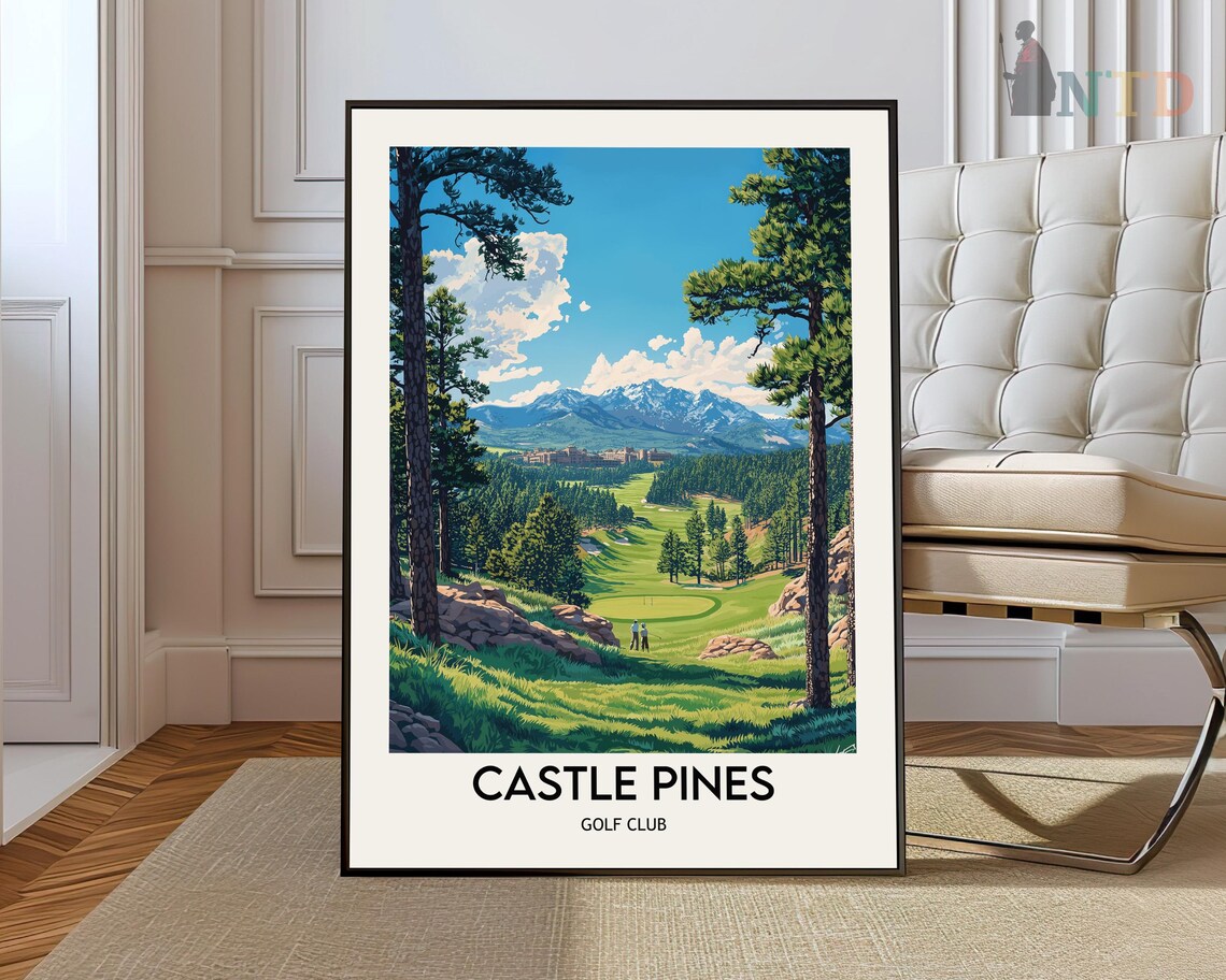Castle Pines Golf Club Colorado Pines Mountain Travel Style Golf Poster
