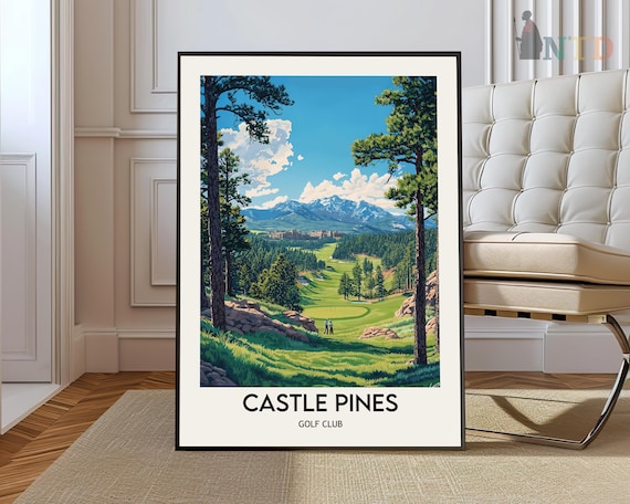 Castle Pines Golf Club Colorado Pines Mountain Travel Style Golf Poster