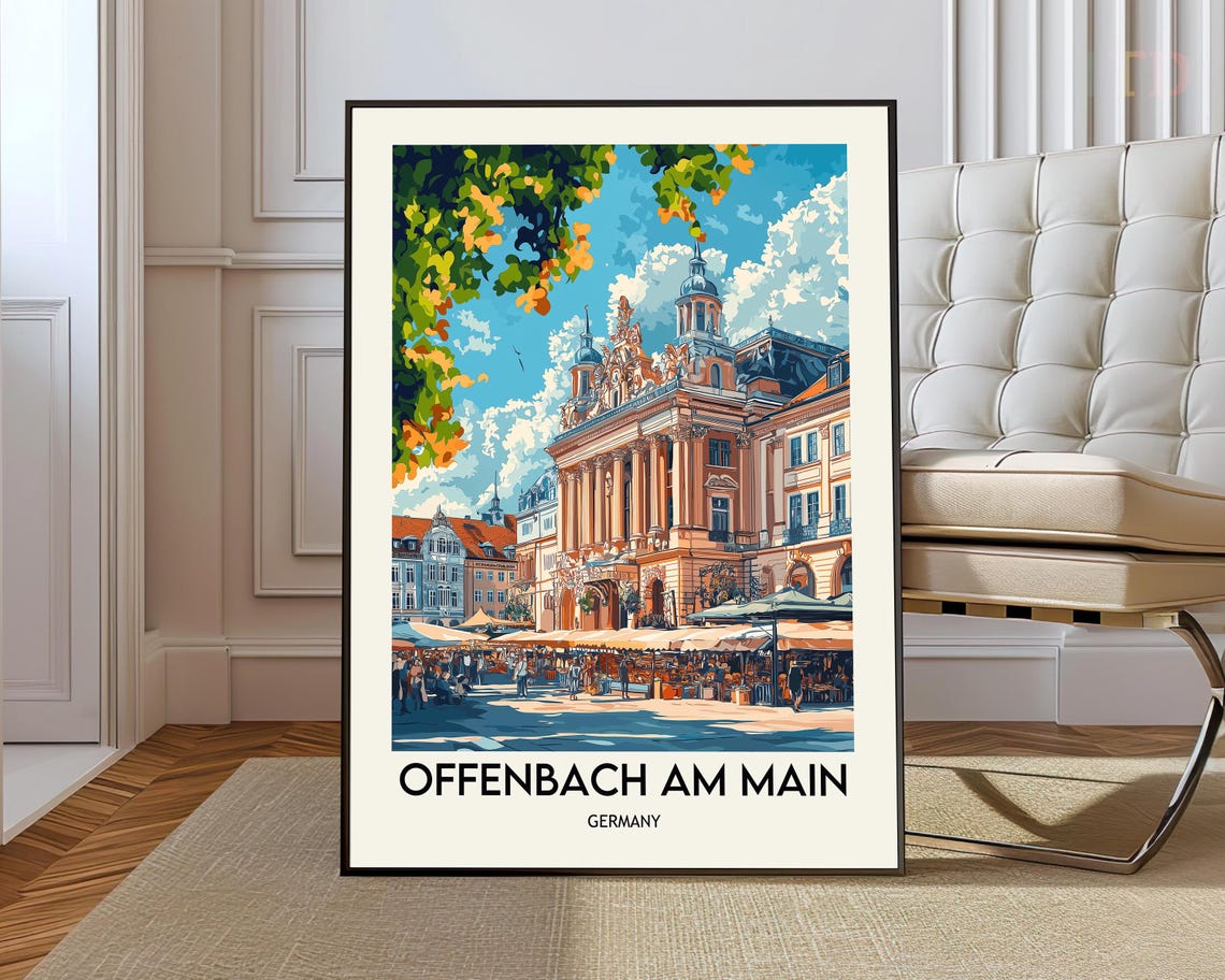 Offenbach Am Main Germany Historic Old Town Square Travel Poster