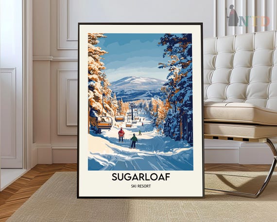 Sugarloaf Ski Resort Poster Wall Art Print Photo Maine