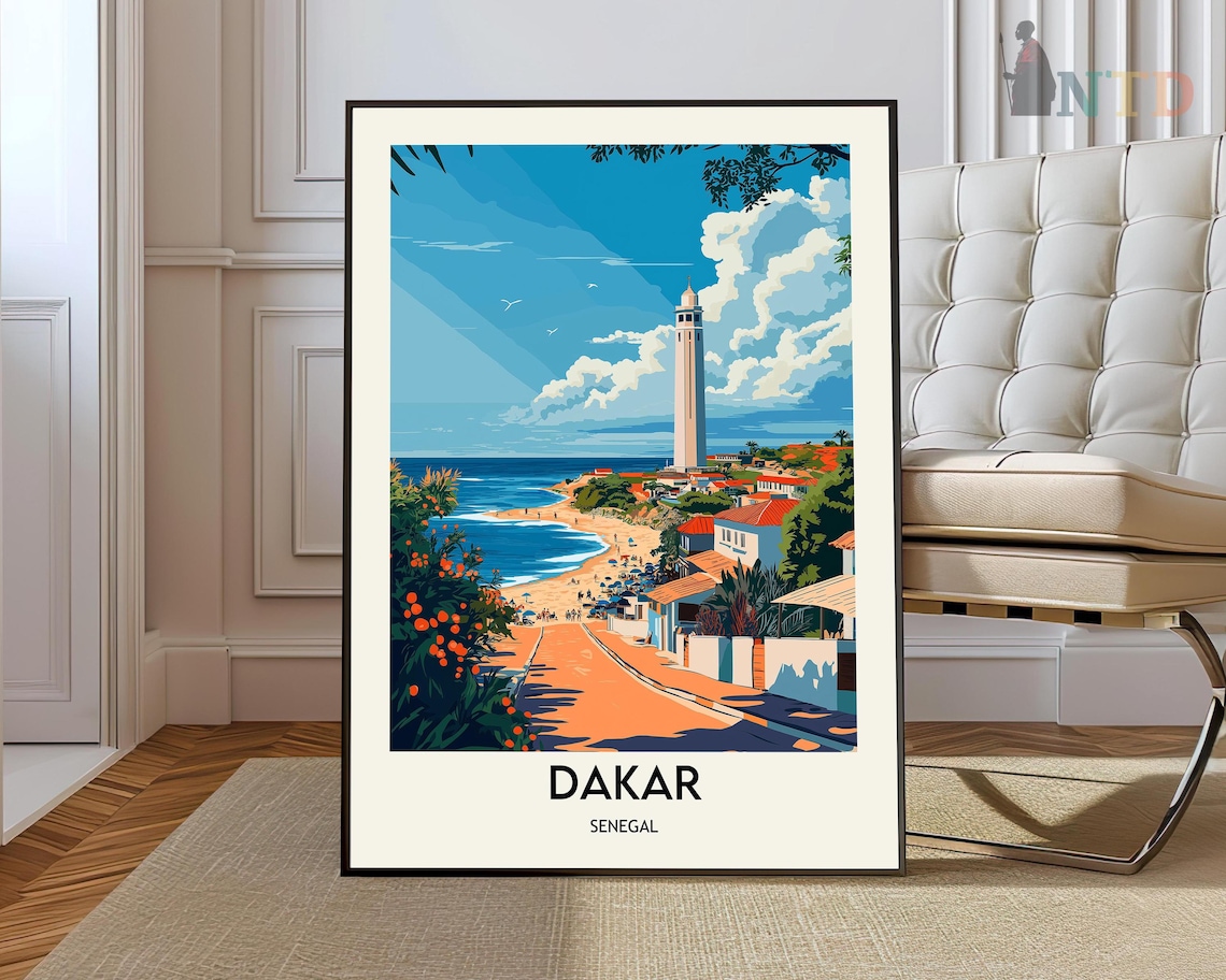 Dakar Travel Poster Wall Art Print Photo Decor Senegal Le De Gore City Map