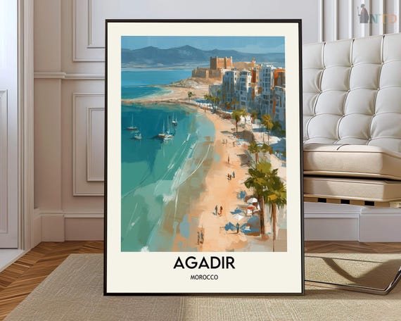 Agadir Poster Wall Art Print Photo Travel City Morocco