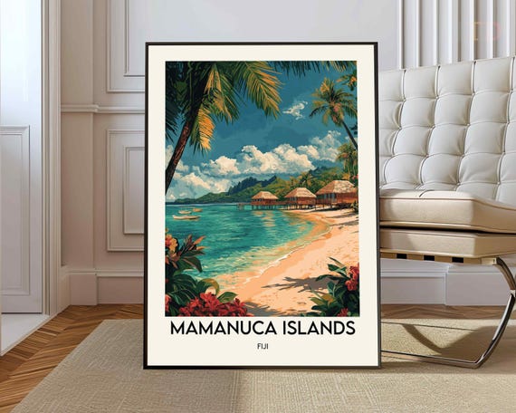 Mamanuca Island Poster Wall Art Print Photo Fiji