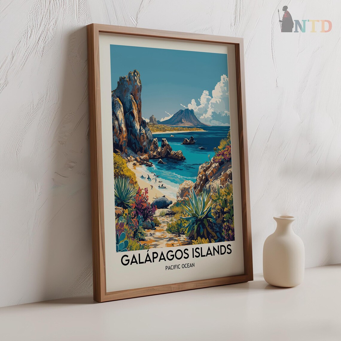Galapagos Islands Volcanic Cove with Sea Lion and Marine Birds Poster - Image 2