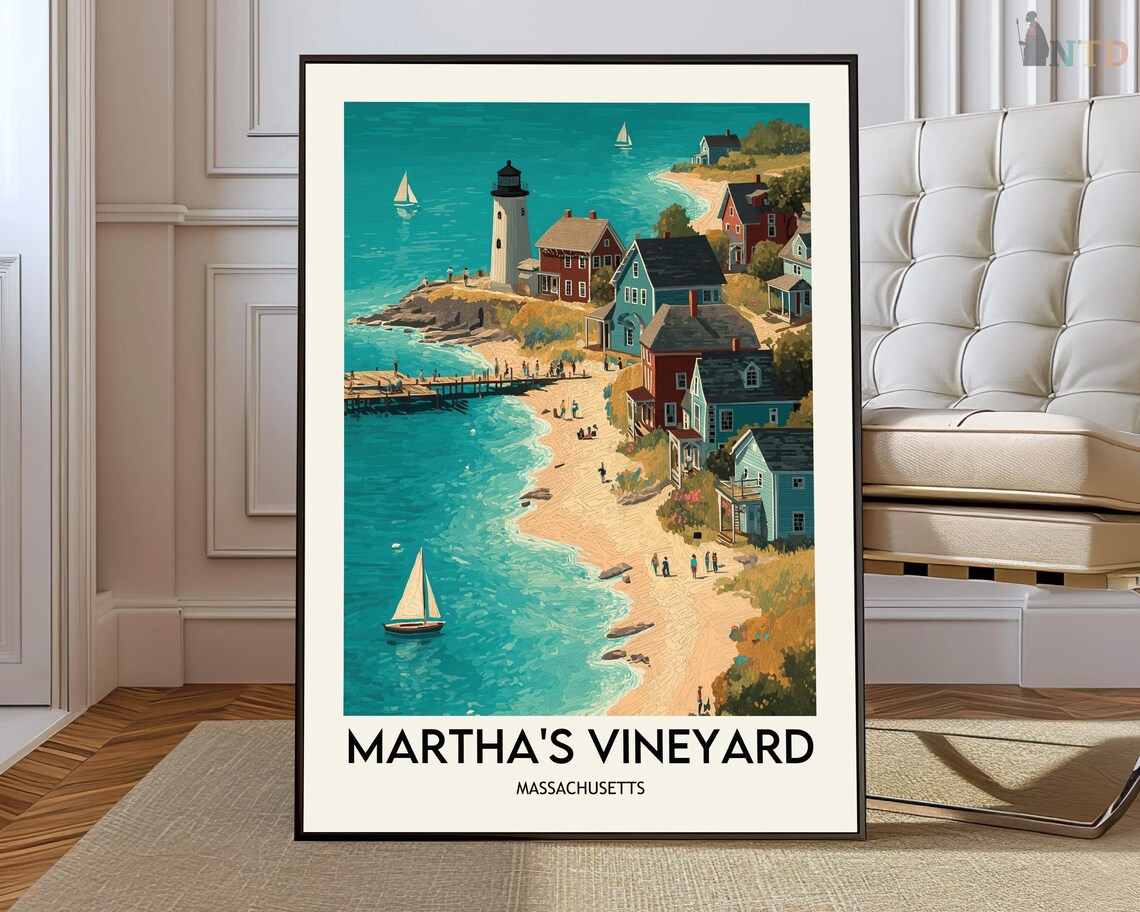 Marthas Vineyard Coastal Massachusetts Travel Poster