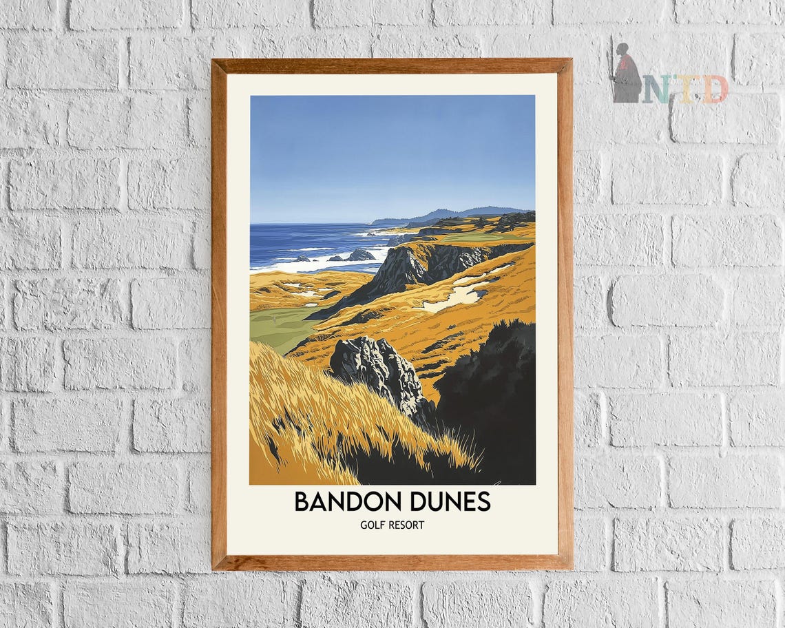 Bandon Dunes Poster Bandon Dunes Resort Golf Course Bandon Dunes Print Golf Course Print Bandon Dunes Resort Print Golf Gift Idea - Image 2