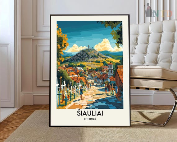 Siauliai Travel City Map Art Print