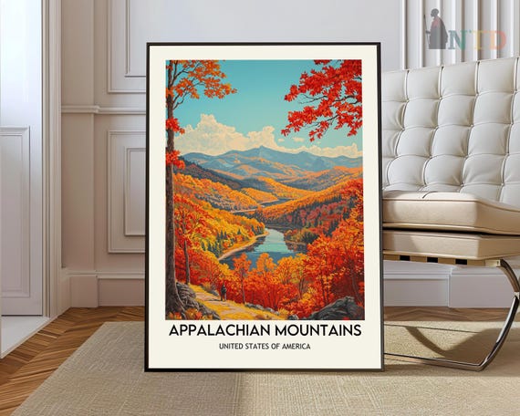 Appalachian Mountains Print Appalachian Print Appalachian Poster Appalachian Trail Appalachian Wall Art Appalachian Art Mountain Print