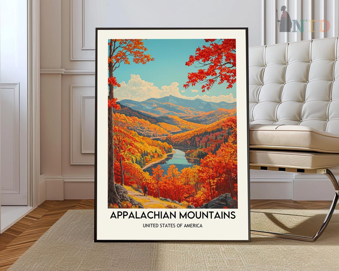 Appalachian Mountains Print Appalachian Print Appalachian Poster Appalachian Trail Appalachian Wall Art Appalachian Art Mountain Print