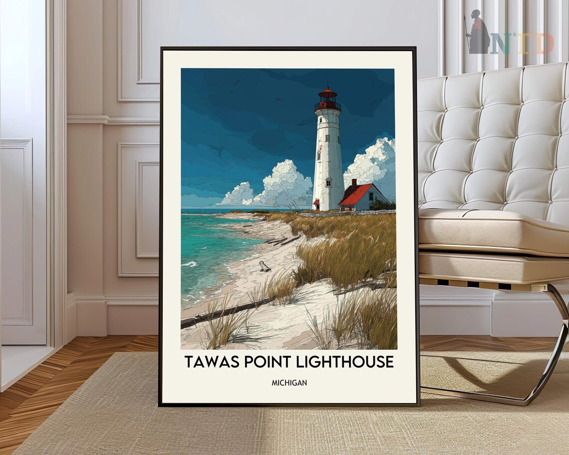 Tawas Point Lighthouse Photo Poster, Cape Cod View