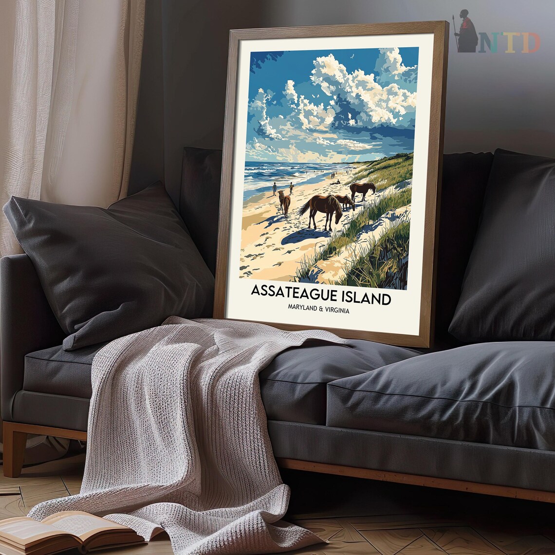 Assateague Island Travel Poster, Place-Inspired Wall Art - Image 3