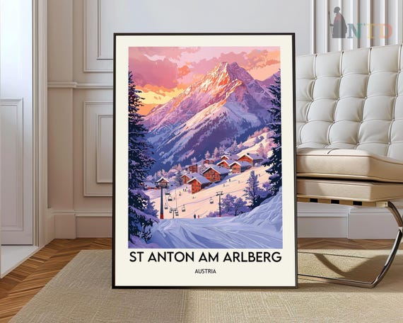 St Anton Print St Anton Art St Anton Poster St Anton Photo St Anton Painting Austria Art St Anton Ski Resort Sankt Anton Am Arlbergl