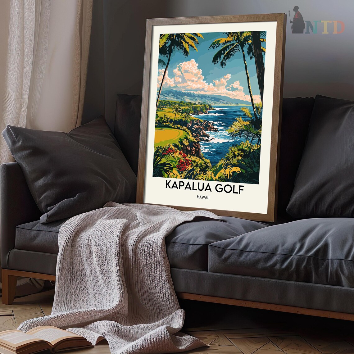 Kapalua Golf, Maui Hawaii Travel Poster Art Print - Image 3