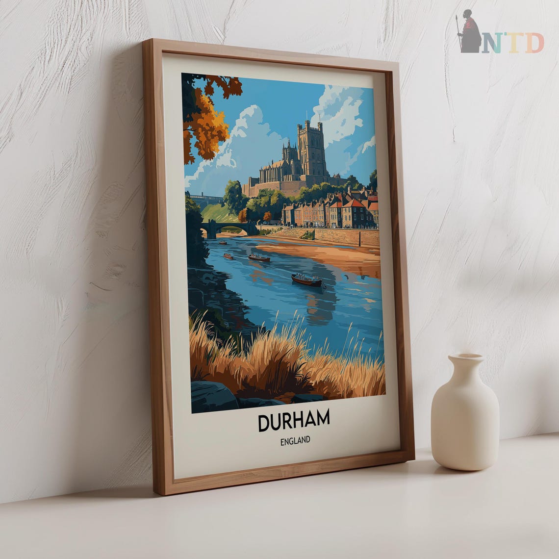 Durham Cathedral Overlooking the River Wear at Golden Hour Poster - Image 2