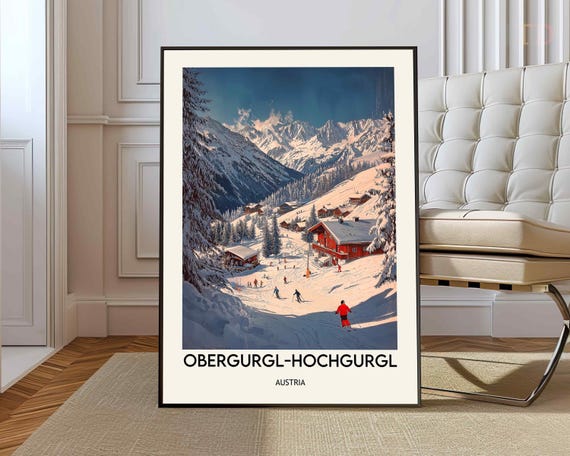 Obergurglhochgurgl Poster Wall Art Print Photo Austria Ski