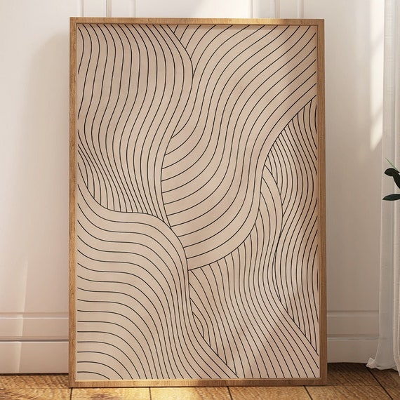 Abstract Line Art Minimalist Print Wabi Sabi Wall Art Neutral Boho Poster Scandi Wall Decor Japandi Artwork Aesthetic Decor
