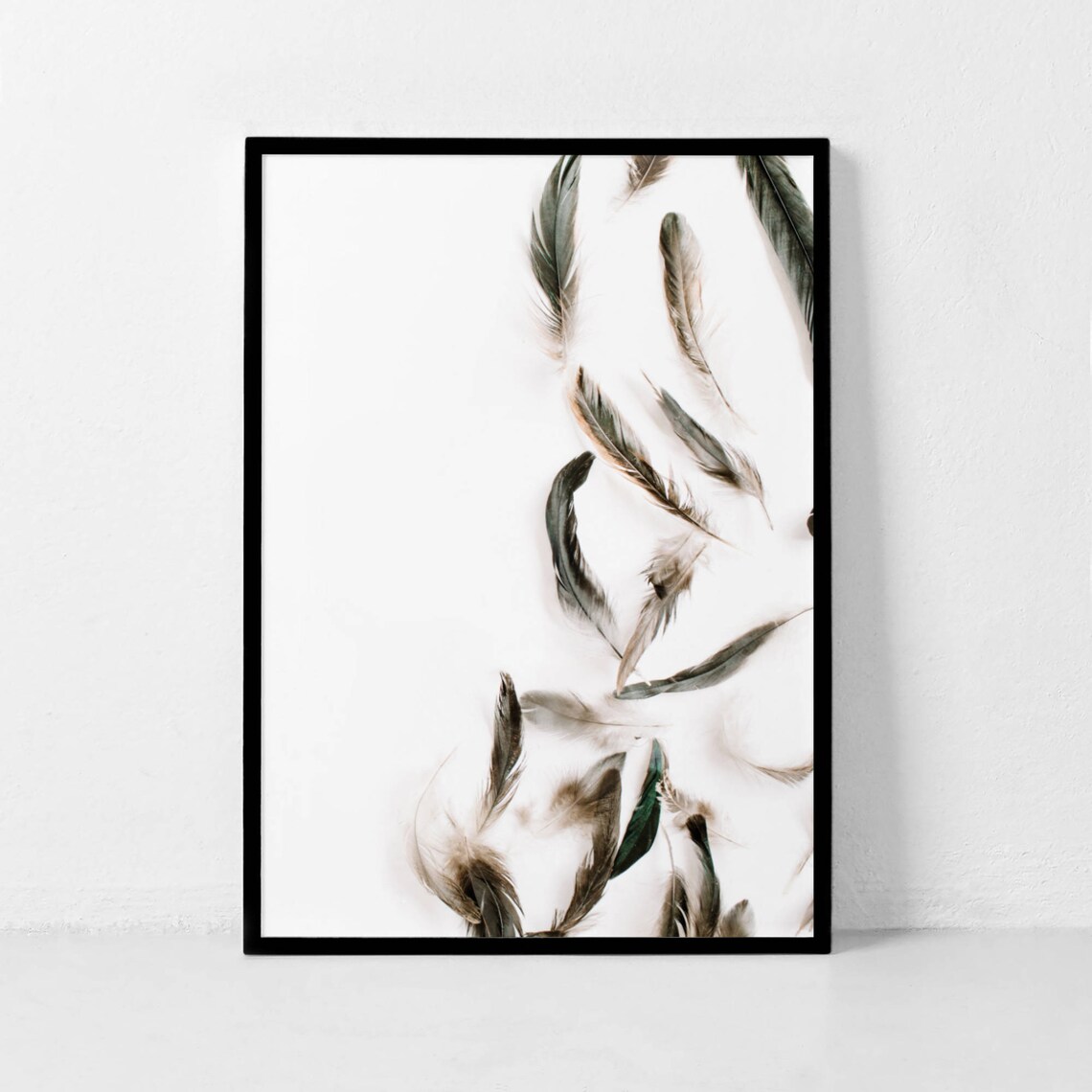 Feather Drop Poster, Scandinavian Minimalist Modern Art