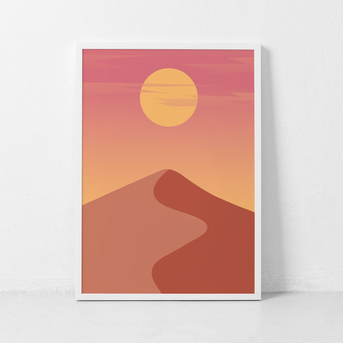 Desert Sunset Sun Dunes Gradient Warm Minimalist Boho Wall Art