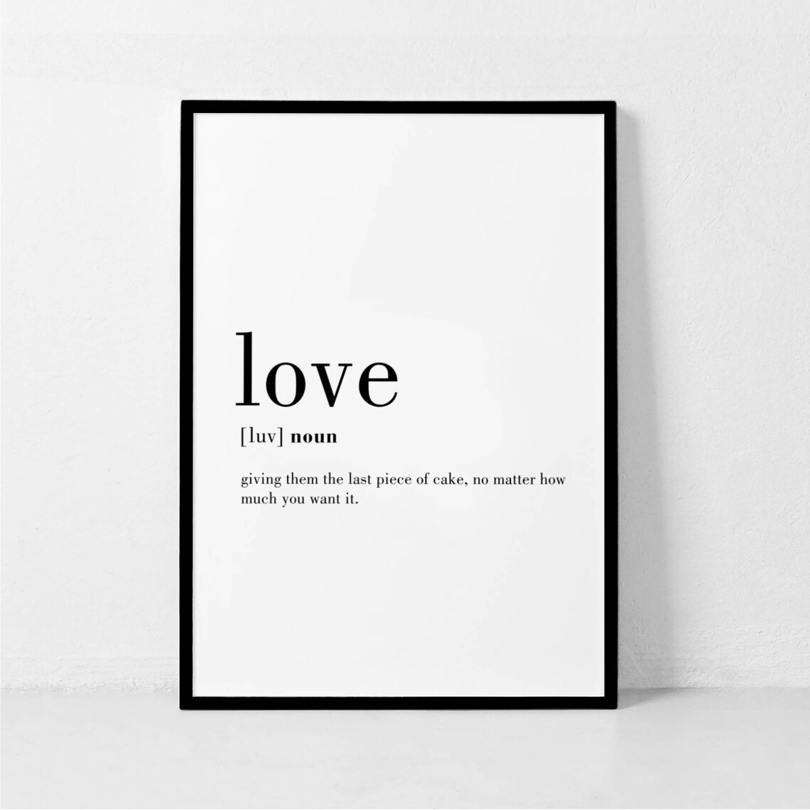 Love Definition Funny Valentine Wall Art Print - Image 3