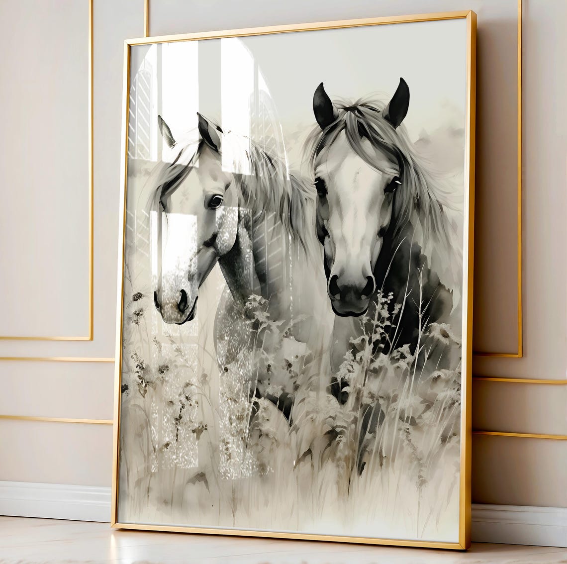 Horse Wall Art Print Wildflower Horse Wall Art Print Wild Horses Wall Art Farmhouse Playroom Art Horse Lover Art S045 - Image 3