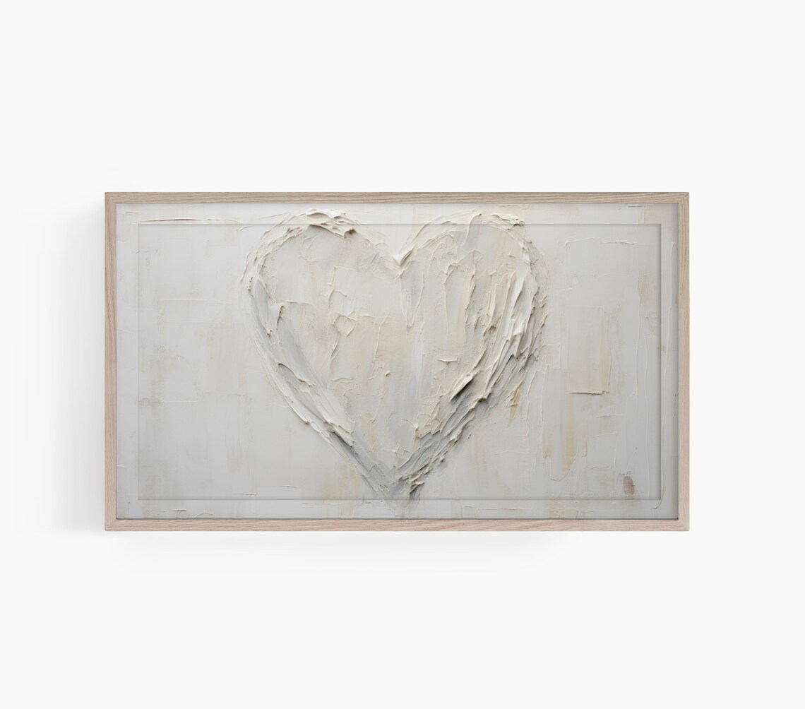 Heart Frame Neutral Valentine Wall Art Print