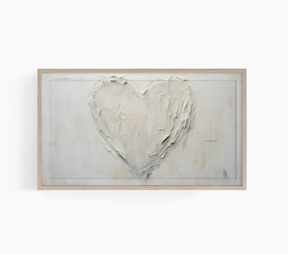 Heart Frame Neutral Valentine Wall Art Print