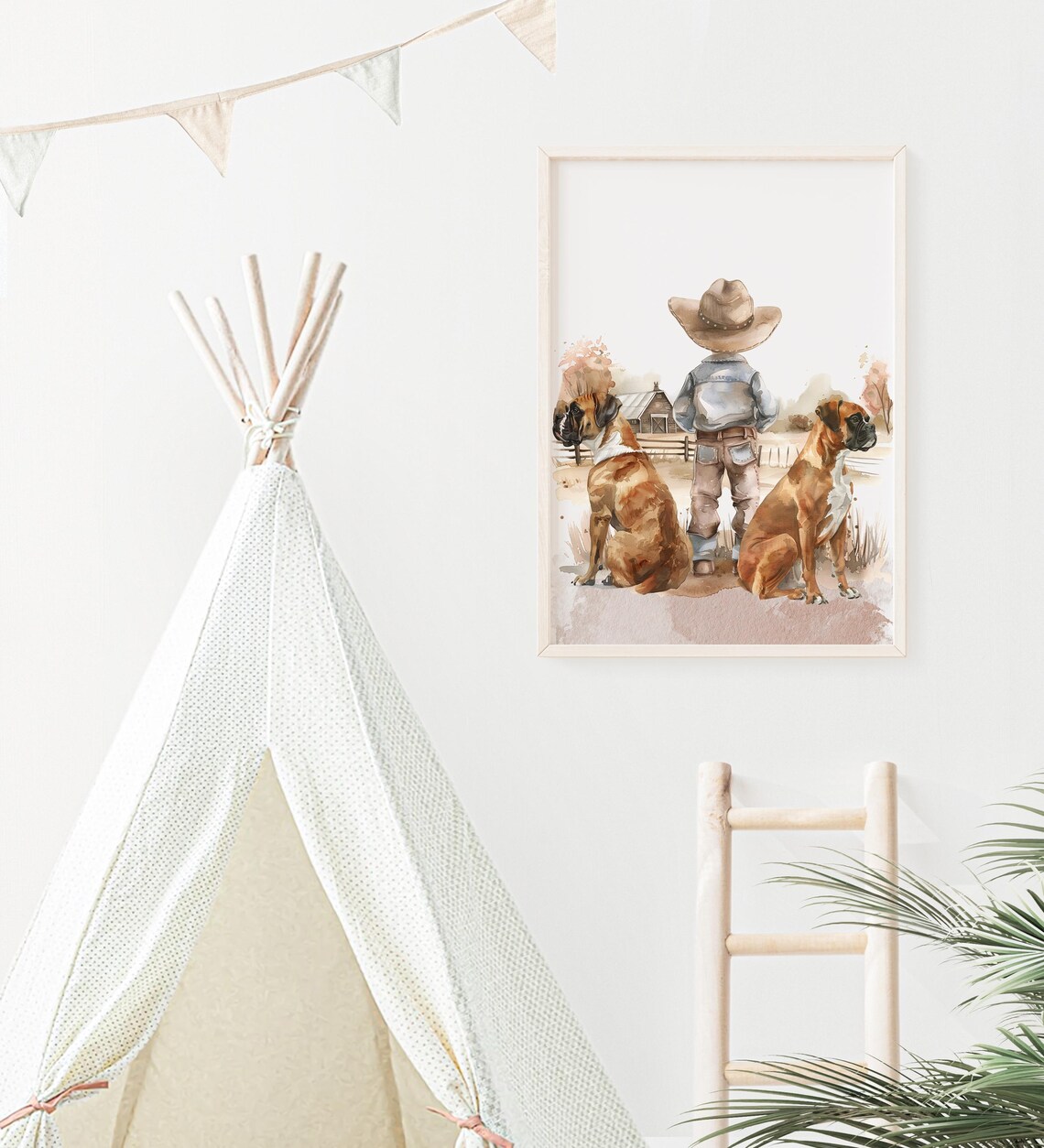 A Boy And His Dogs Nursery Prints, Cowboy Decor - Image 2
