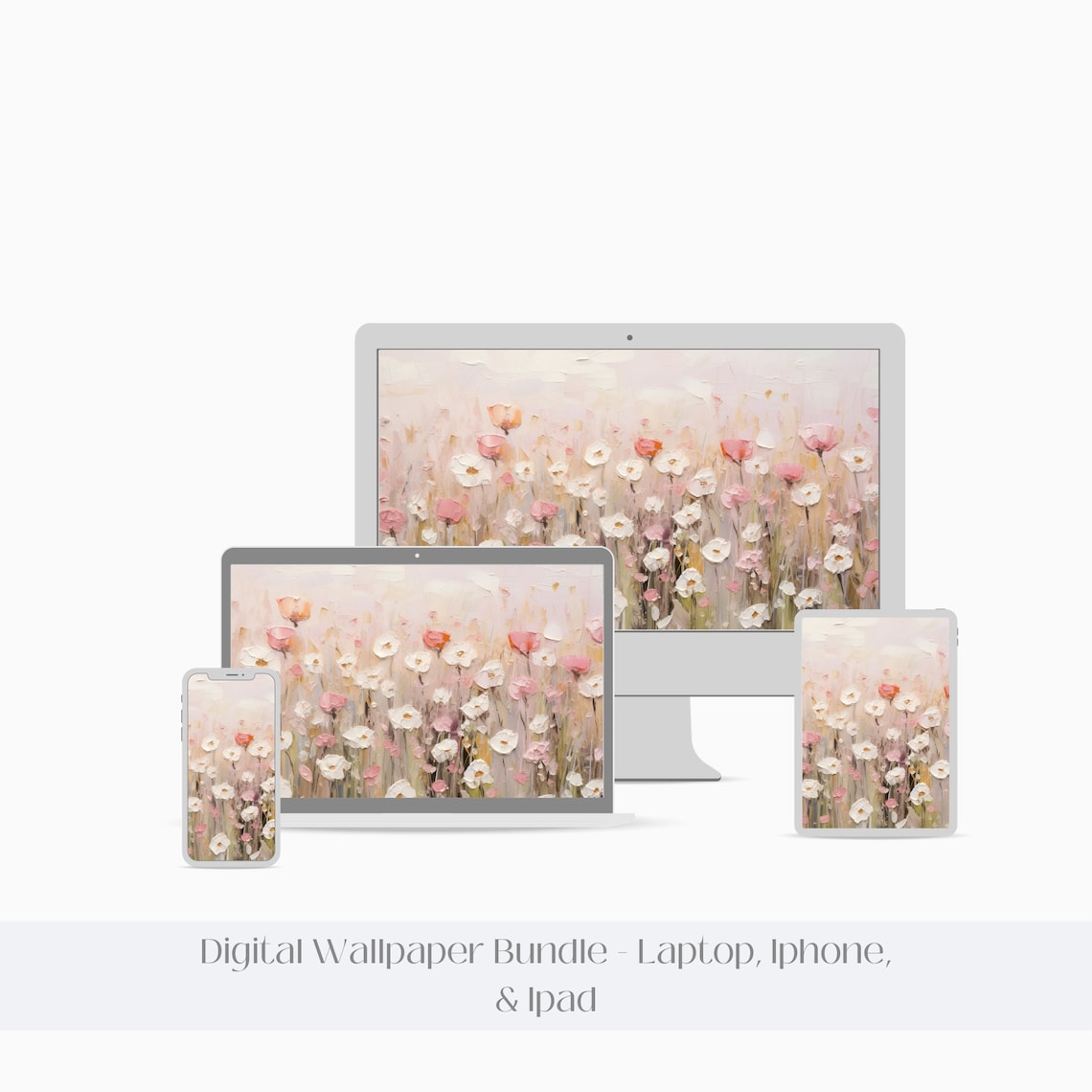Spring Wildflowers Watercolor Wallpaper Art Print