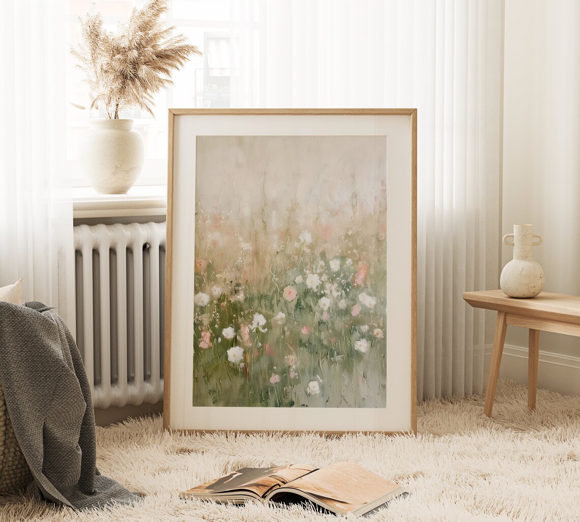 Wildflower Field Landscape Spring Wall Art Print - Image 3