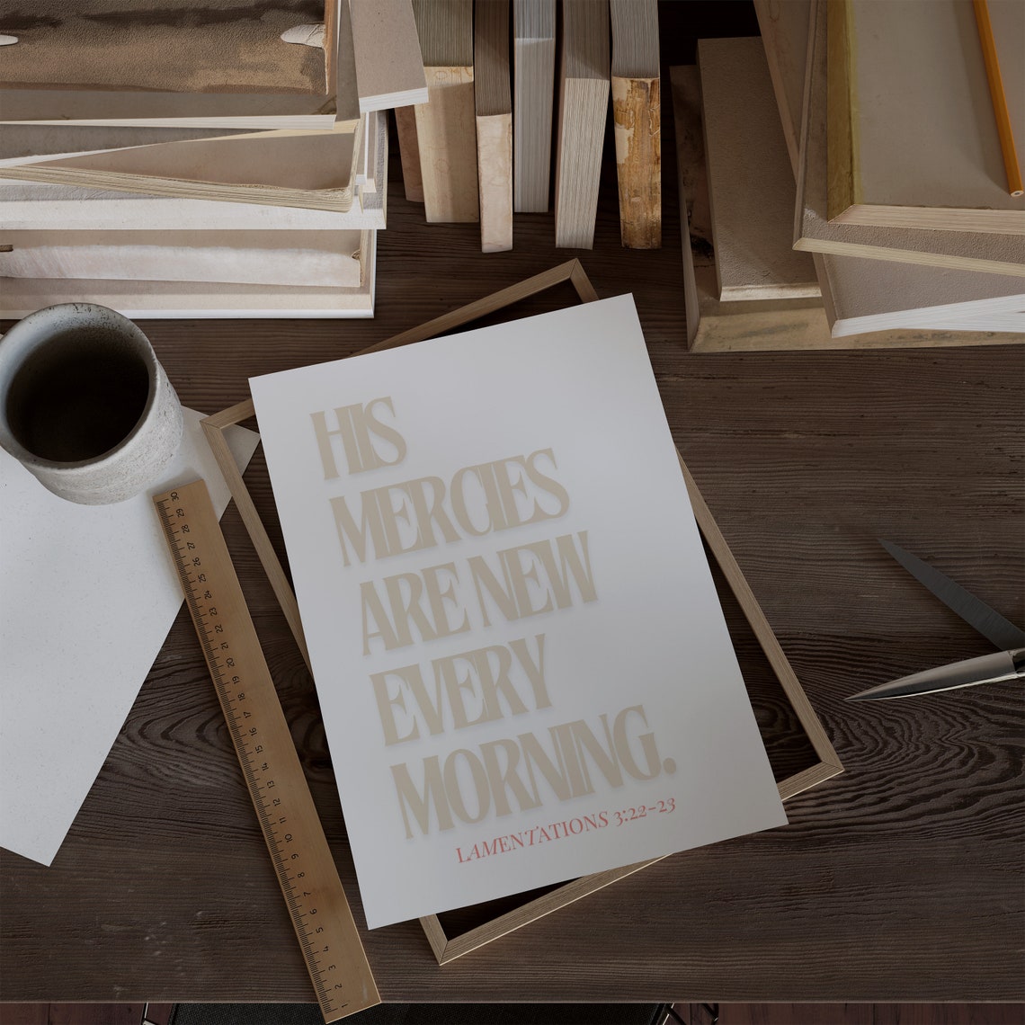 His Mercies Are New Every Morning Bible Scripture Verse Wall Poster - Image 3