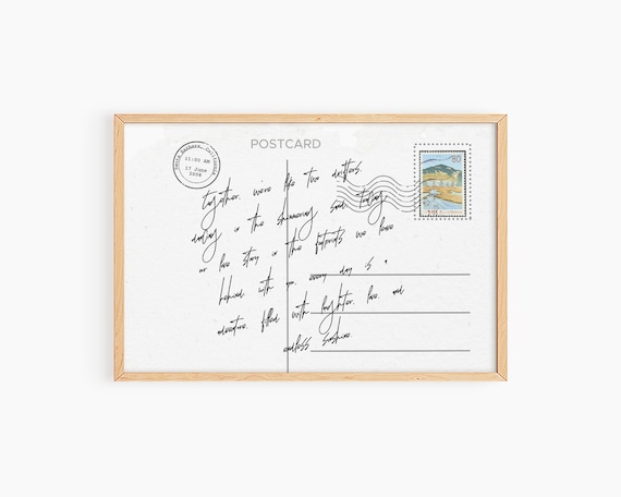 Vintage Love Letter Postcard Handwritten Script Romantic Note Poster