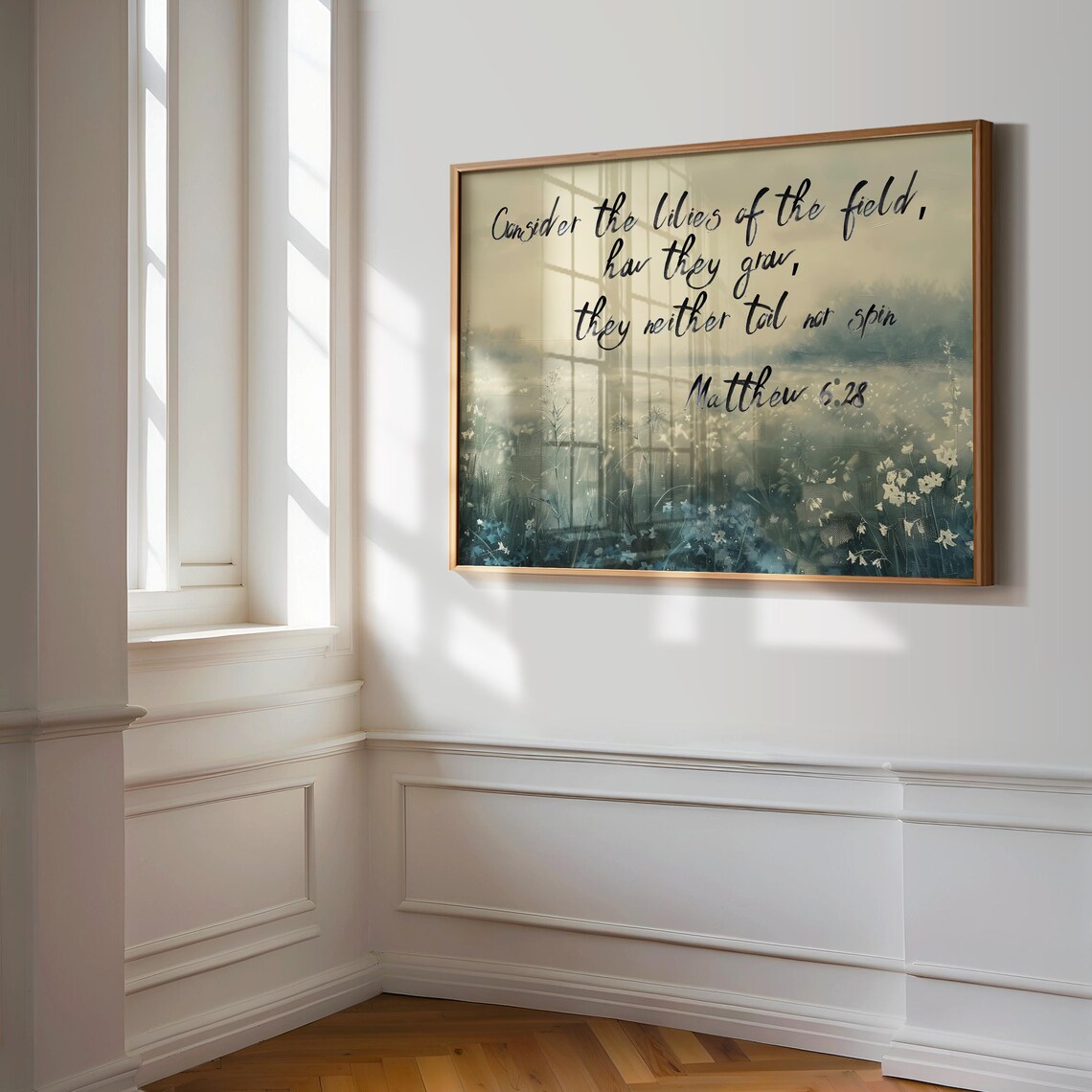 Consider The Lillies, Vintage Botanical Scripture Art - Image 3