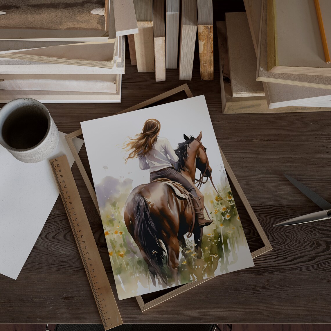 Horse Girl Farmhouse Equestrian Art Print - Image 2