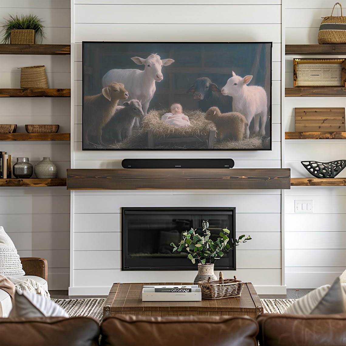 Nativity Frame Tv Art Christmas Holiday Frame Tv Art Nativity Scene Tv Art Birth Of Jesus Tv Art Religious Tv Art T784 - Image 2