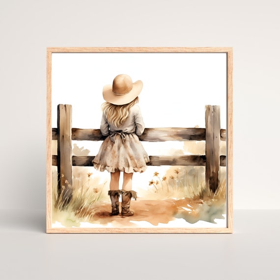 Little Cowgirl Wall Art Print Farmgirl Wall Art Print Little Farm Girl Wall Art Girls Room Decor Country Girl Wall Art