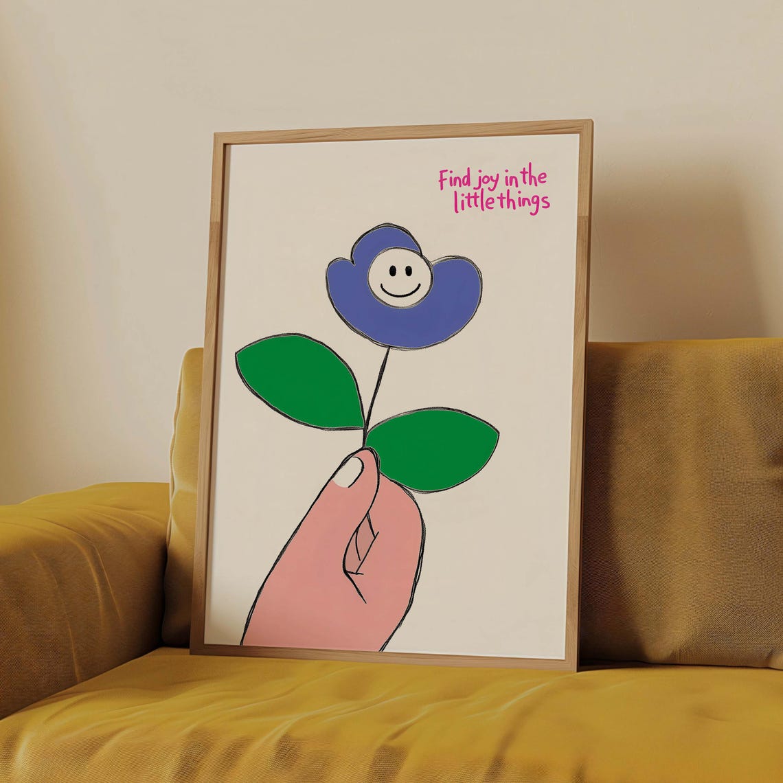 Find Joy In The Little Things Smiling Flower Cute Art Poster