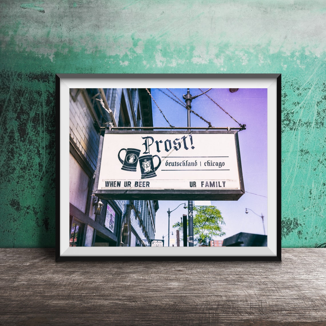 Prost! Chicago German Beer Hall Sign Vintage Bar Photography Poster