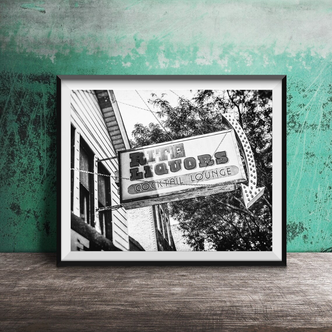Rite Liquors Cocktail Lounge Vintage Arrow Sign Photography Poster - Image 2