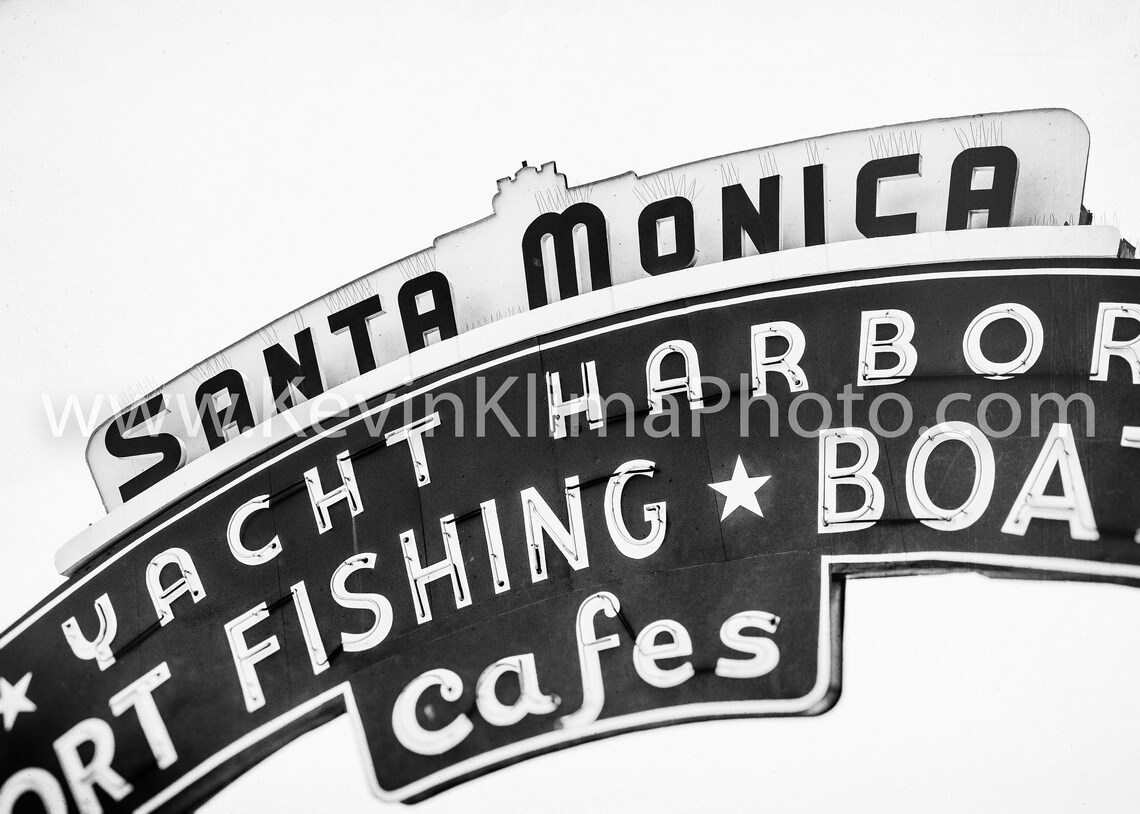 Santa Monica Yacht Harbor Neon Sign Los Angeles Photo Poster - Image 2