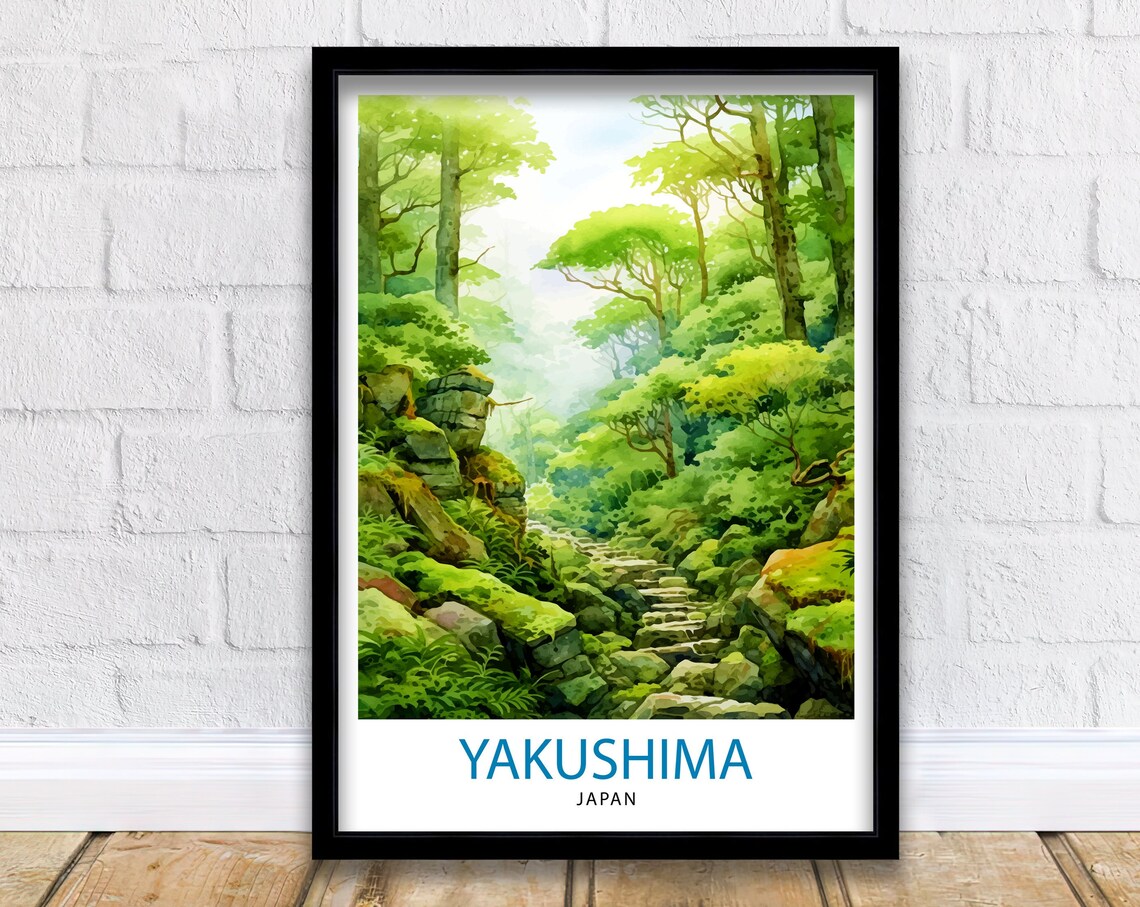 Yakushima Japan Travel Poster, Place Name Print