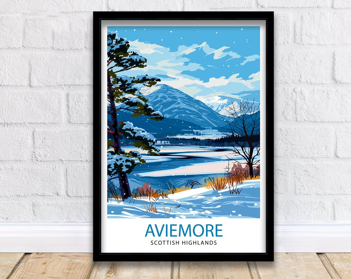 Aviemore Scotland Travel Poster, Cairngorms Park