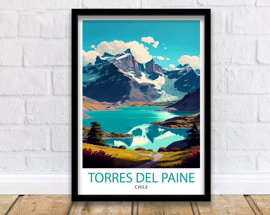 Torres Del Paine Chile Travel Poster, National Park