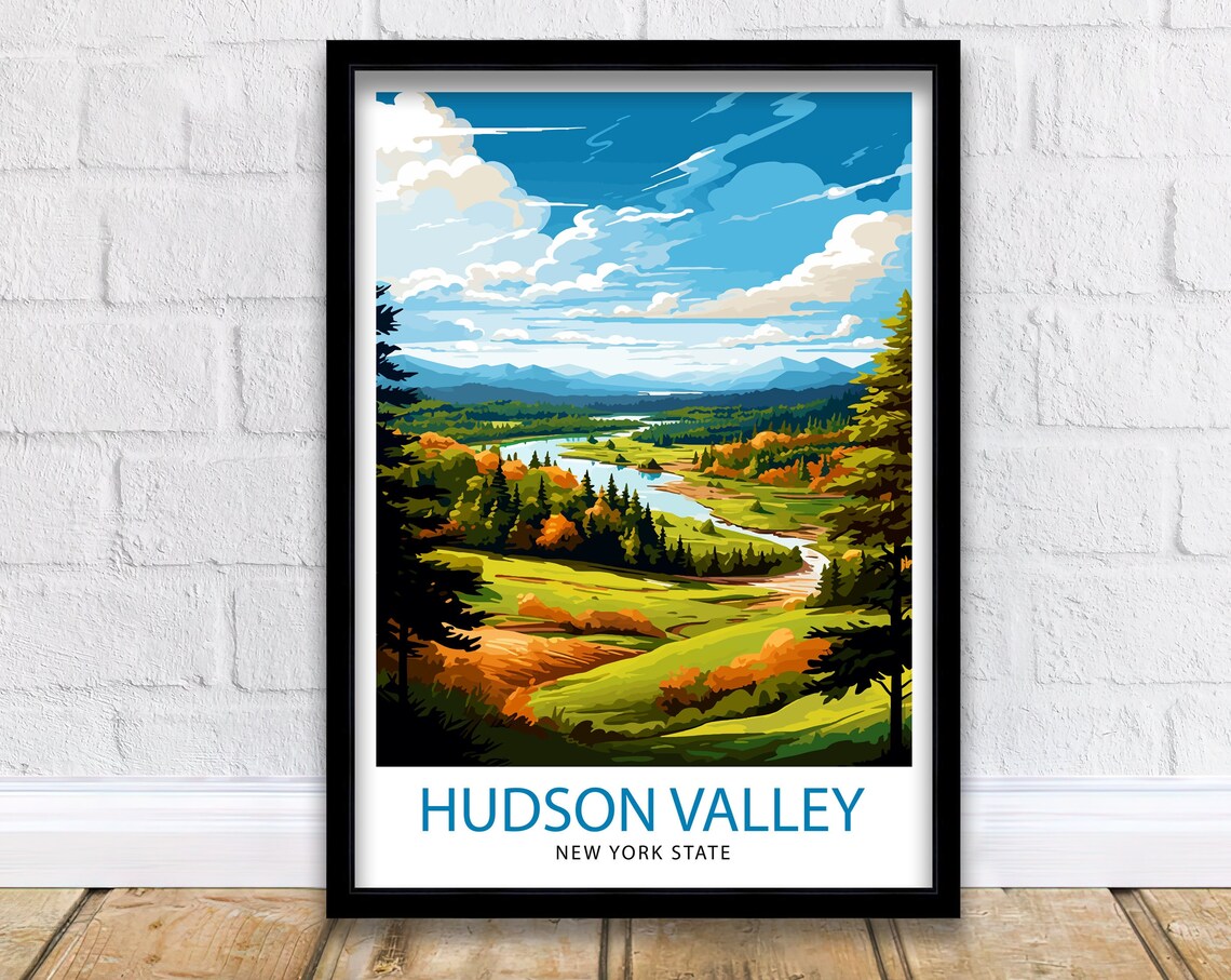 Hudson Valley New York Travel Poster, Upstate View
