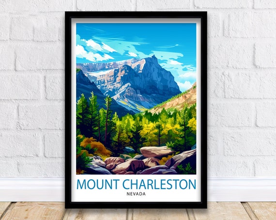 Mount Charleston Nevada Pine Forest Rocky Peak Travel Art Print