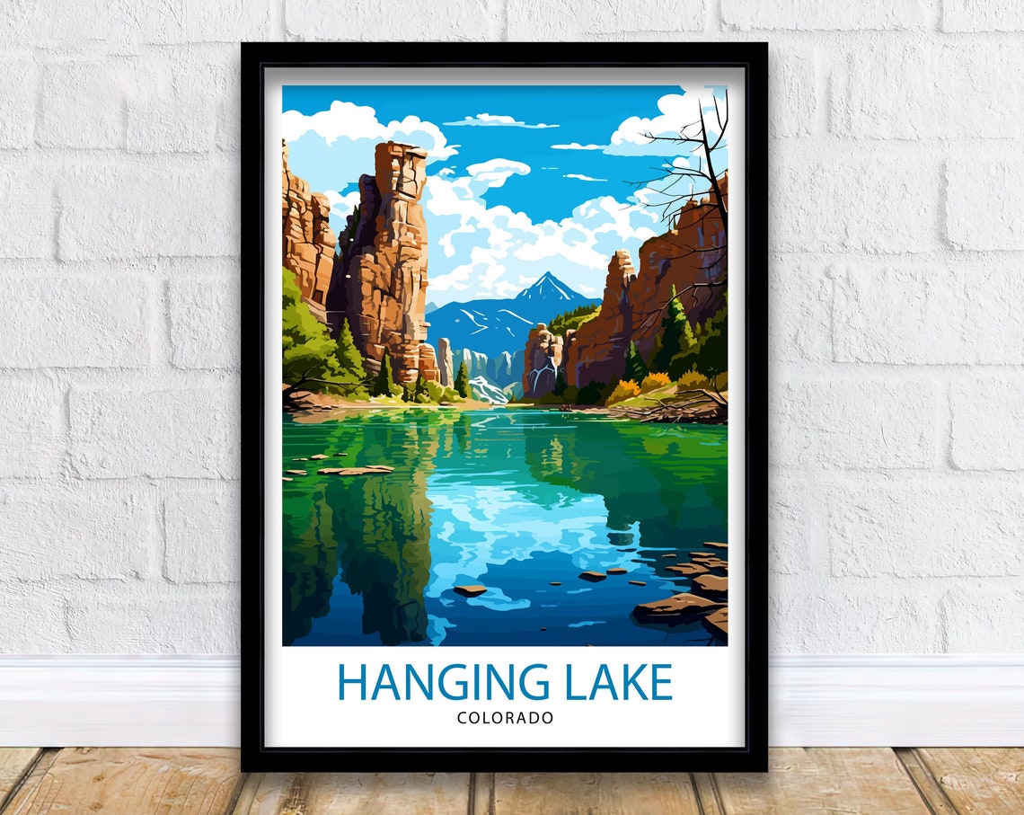 Hanging Lake Colorado Travel Print Colorado Wall Decor Hanging Lake Poster Rocky Mountain Travel Prints Colorado Art Print Hanging Lake