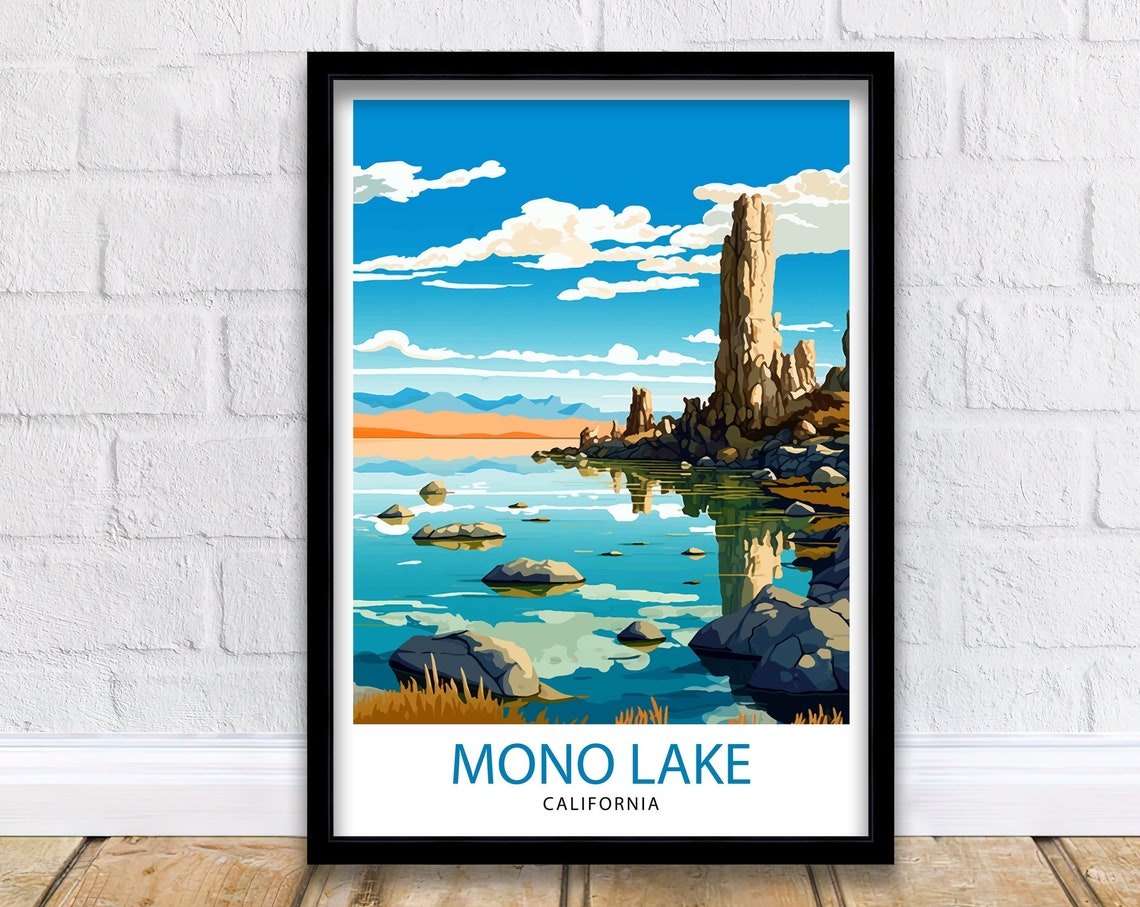 Mono Lake California Ancient Tufa Towers Still Reflection Poster