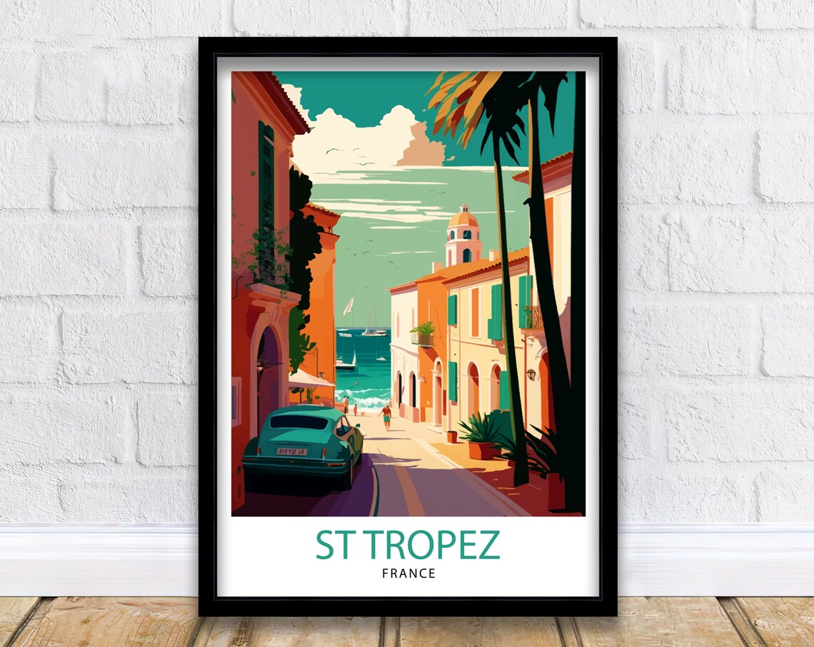 St Tropez Travel Poster, France Wall Decor