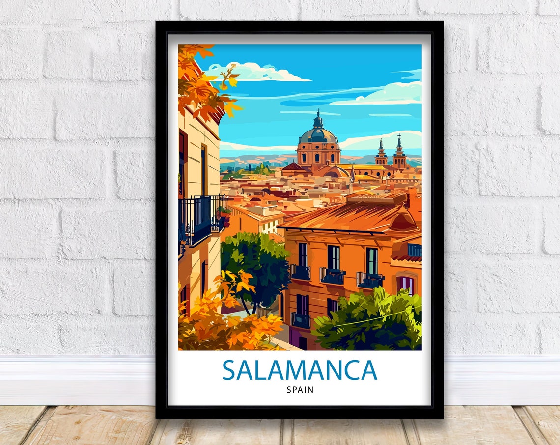 Salamanca Spain Travel Print Salamanca Wall Art Salamanca Illustration Spain Travel Poster Salamanca Gift Spain Home Decor
