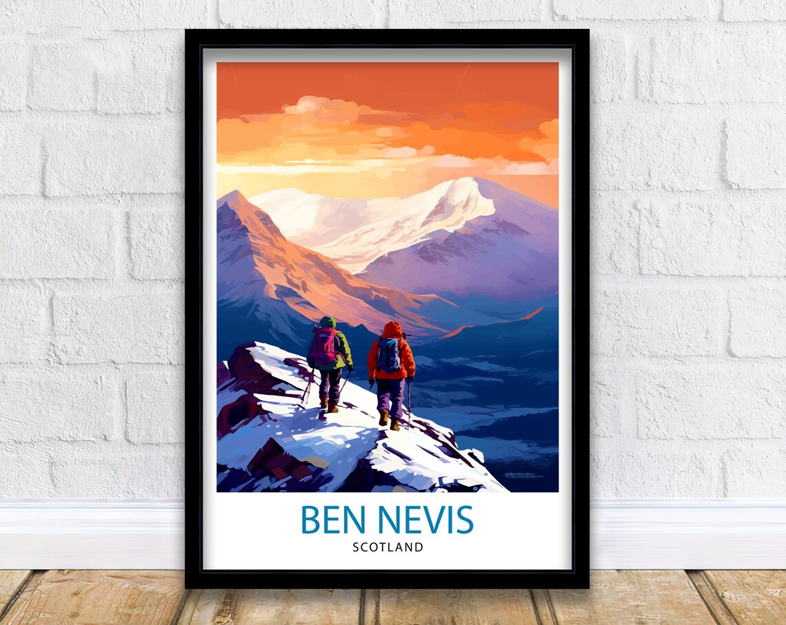 Ben Nevis Scottish Mountain Art Print, Fort William