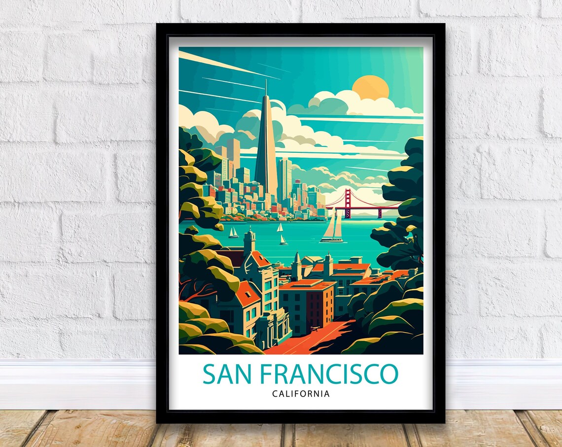 San Francisco Travel Poster, City Illustration Art Print